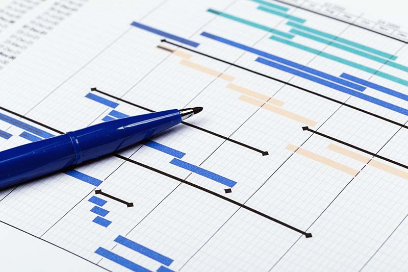 image for program management; of pen laying on top of project plan